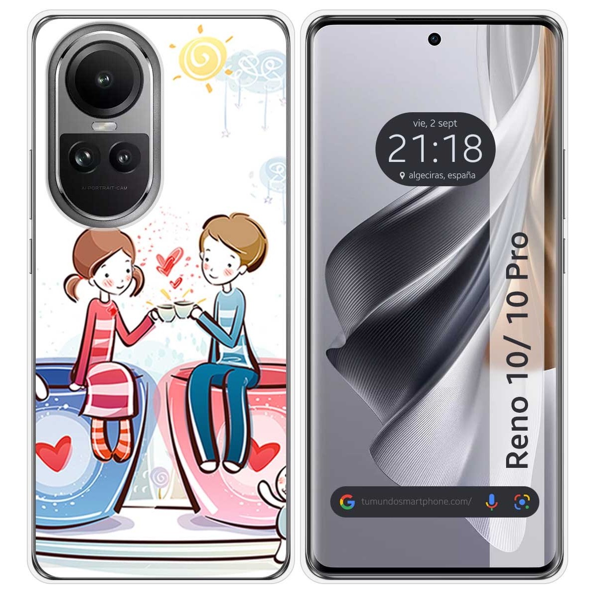 Funda Silicona para Oppo Reno 10 5G / 10 Pro 5G diseño Café Dibujos