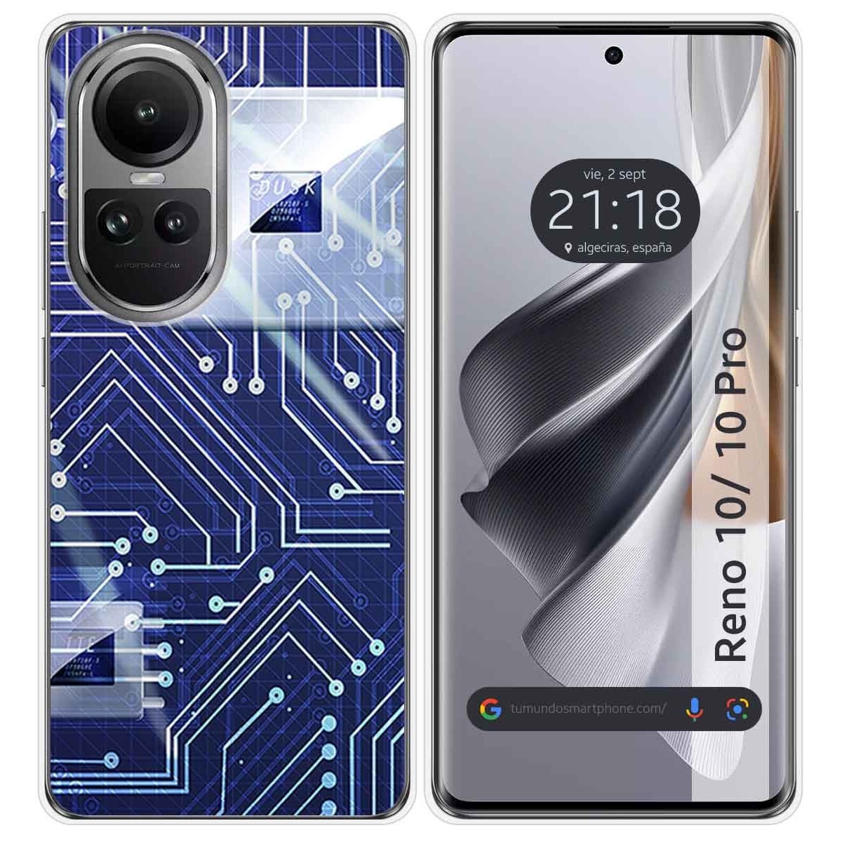 Funda Silicona para Oppo Reno 10 5G / 10 Pro 5G diseño Circuito Dibujos