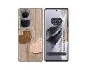 Funda Silicona para Oppo Reno 10 5G / 10 Pro 5G diseño Corazones Madera Dibujos