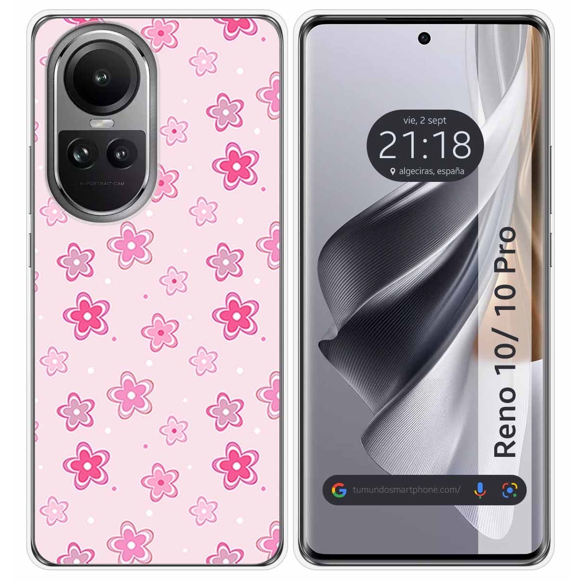 Funda Silicona para Oppo Reno 10 5G / 10 Pro 5G diseño Flores Dibujos