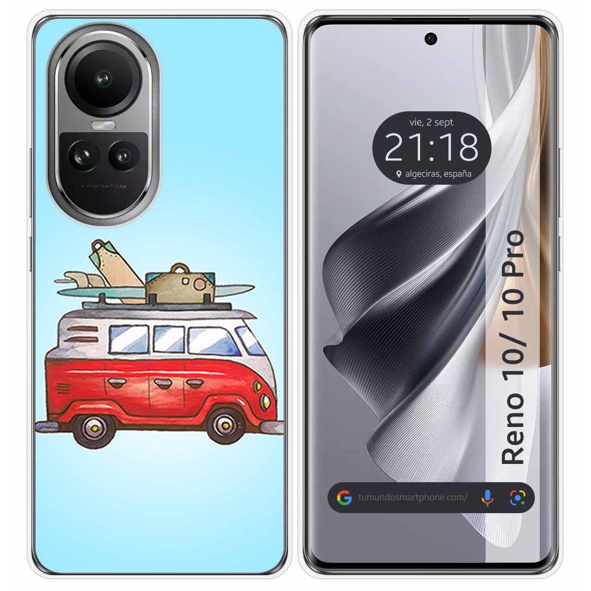 Funda Silicona para Oppo Reno 10 5G / 10 Pro 5G diseño Furgoneta Dibujos