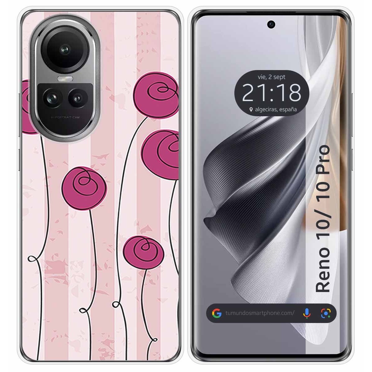 Funda Silicona para Oppo Reno 10 5G / 10 Pro 5G diseño Flores Vintage Dibujos