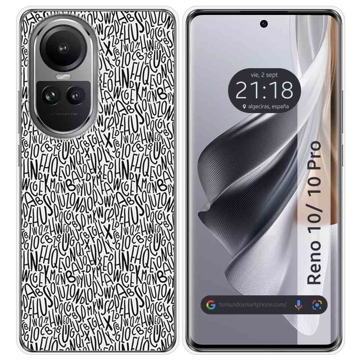 Funda Silicona para Oppo Reno 10 5G / 10 Pro 5G diseño Letras Dibujos