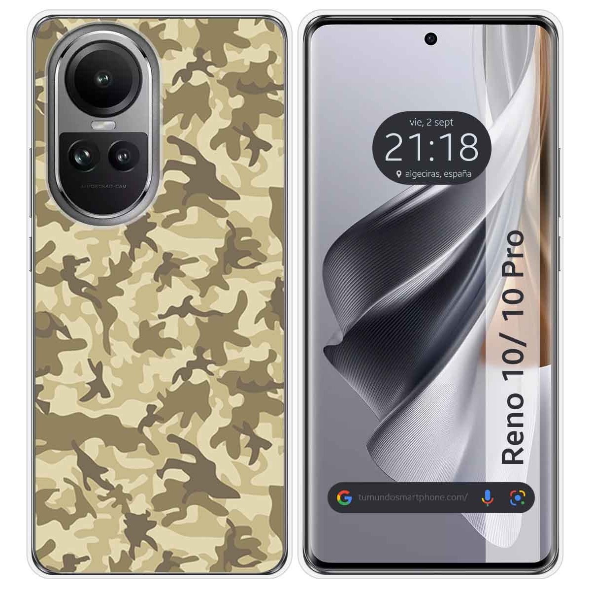 Funda Silicona para Oppo Reno 10 5G / 10 Pro 5G diseño Sand Camuflaje Dibujos