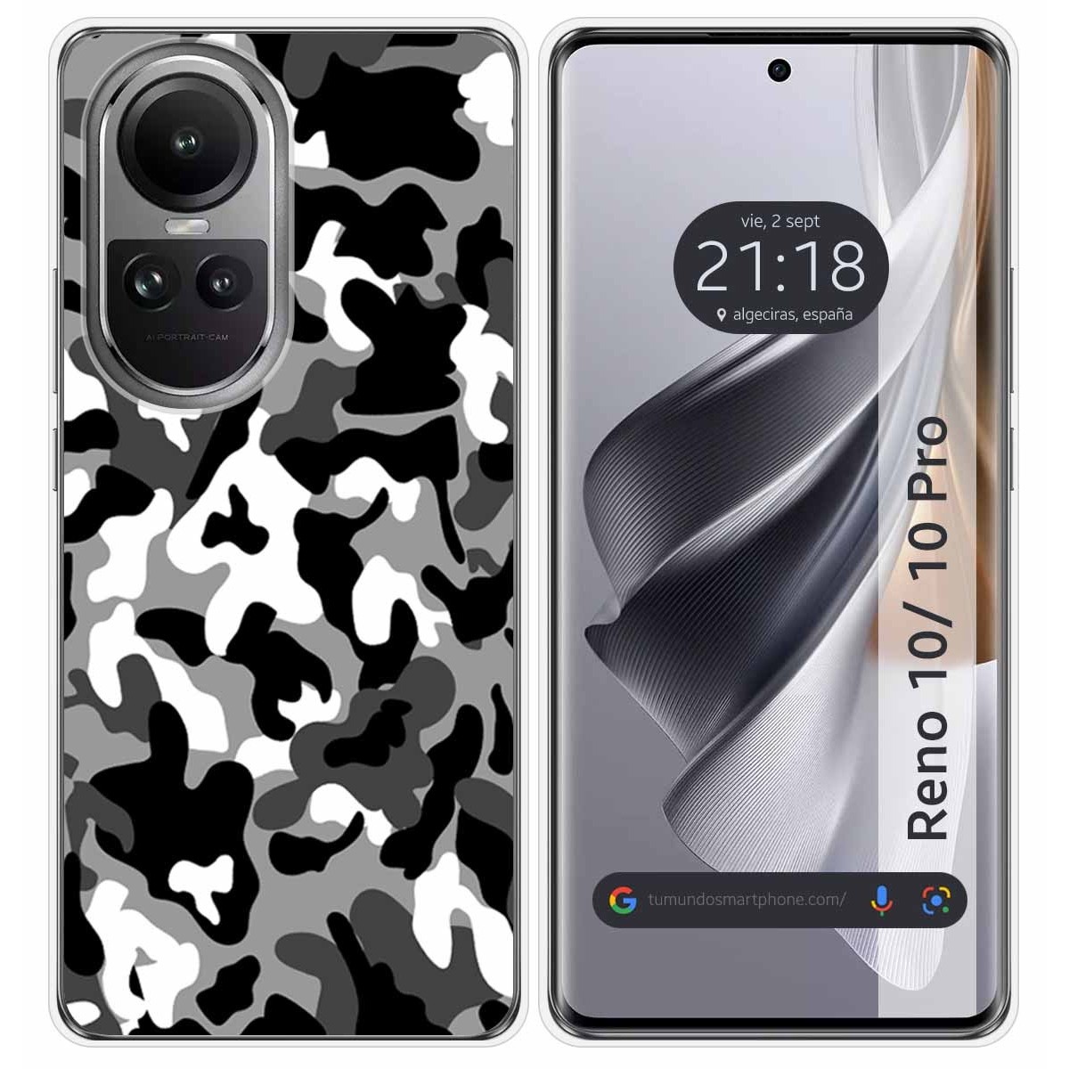 Funda Silicona para Oppo Reno 10 5G / 10 Pro 5G diseño Snow Camuflaje Dibujos