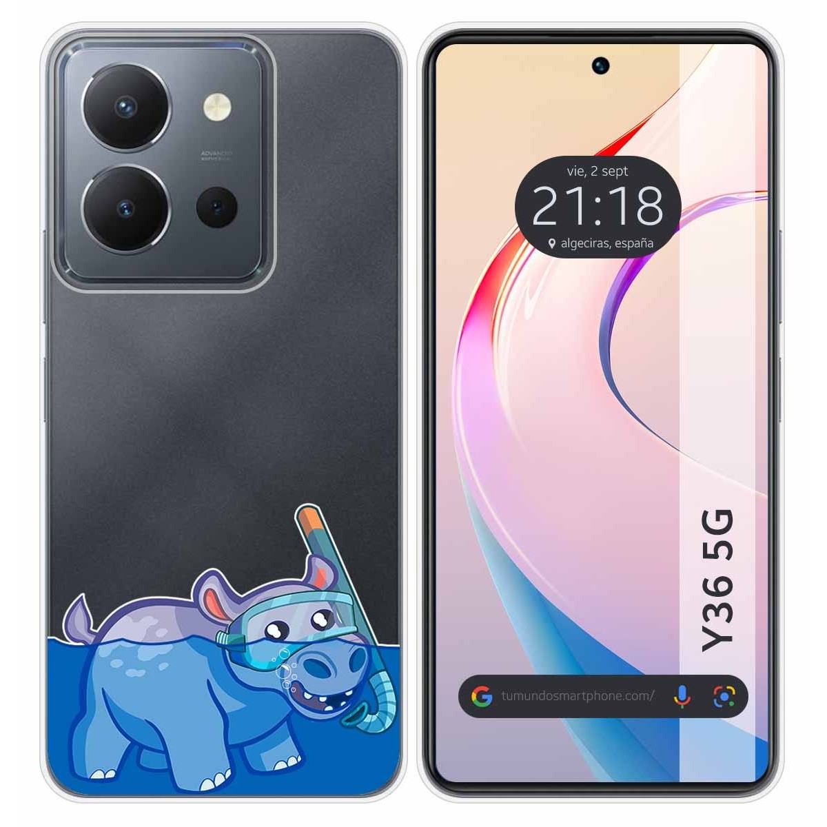 Funda Silicona Transparente para Vivo Y36 4G / 5G diseño Hipo Dibujos