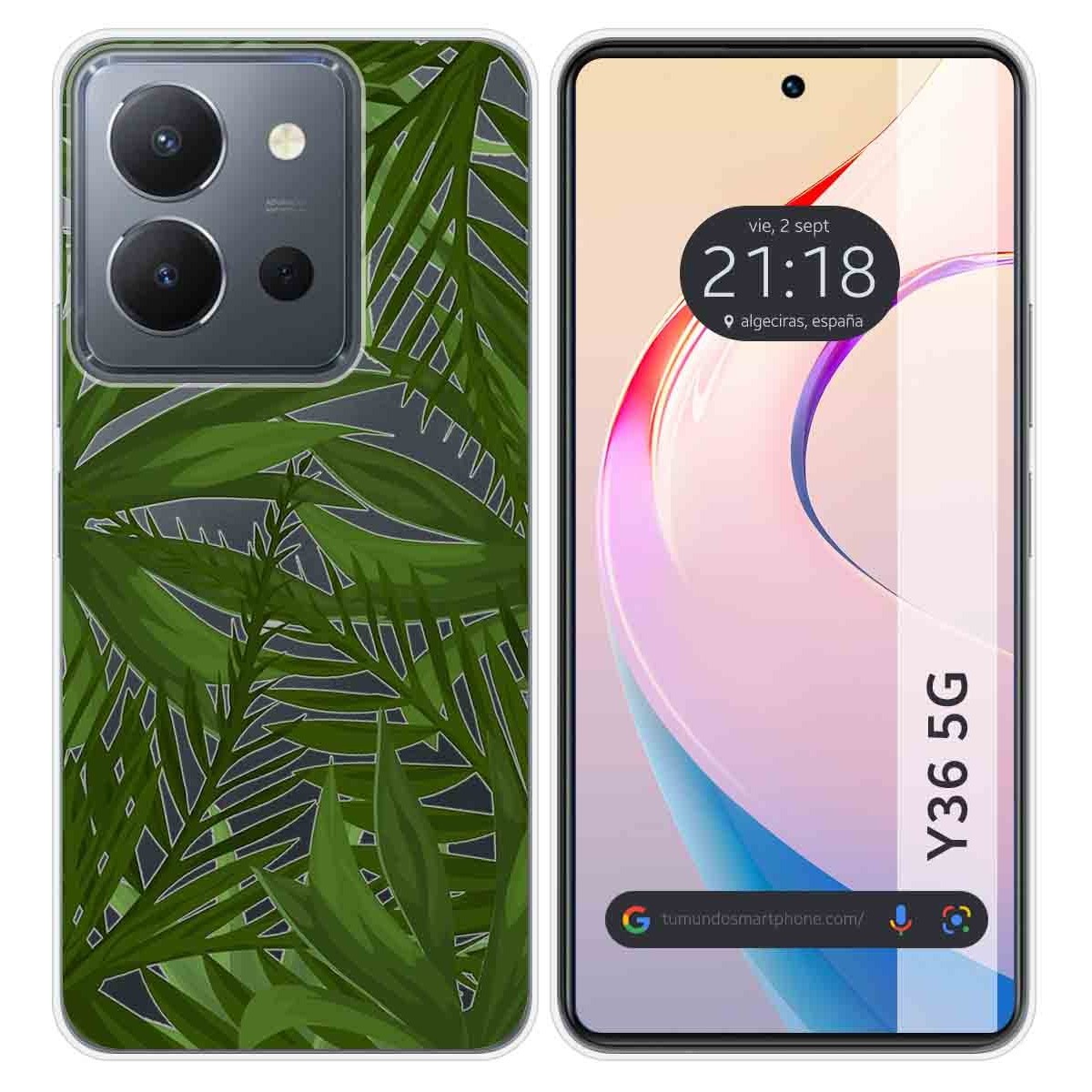 Funda Silicona Transparente para Vivo Y36 4G / 5G diseño Jungla Dibujos