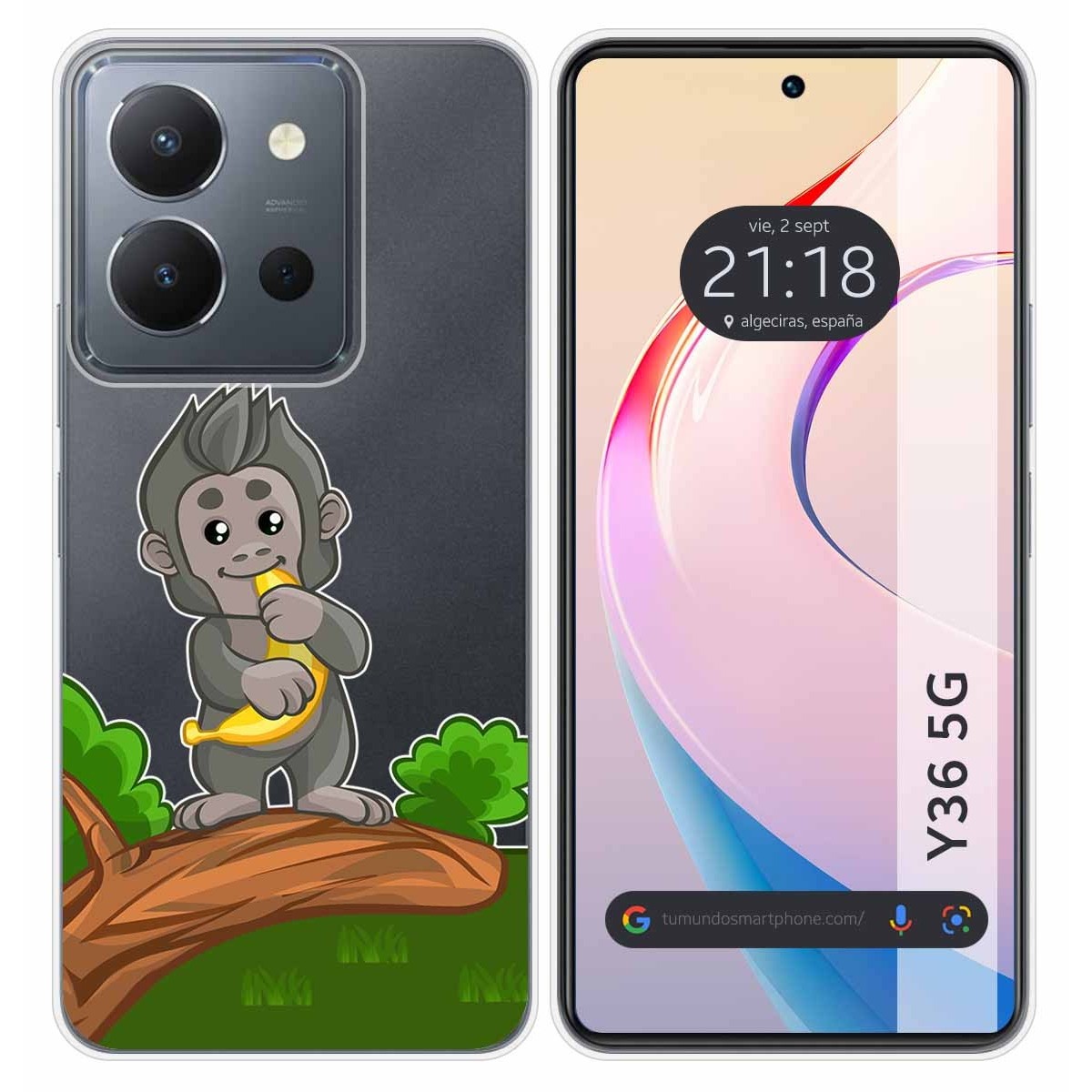 Funda Silicona Transparente para Vivo Y36 4G / 5G diseño Mono Dibujos