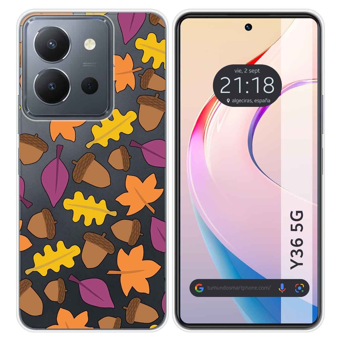 Funda Silicona Transparente para Vivo Y36 4G / 5G diseño Otoño Dibujos