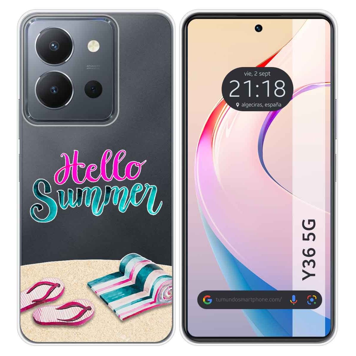 Funda Silicona Transparente para Vivo Y36 4G / 5G diseño Summer Dibujos