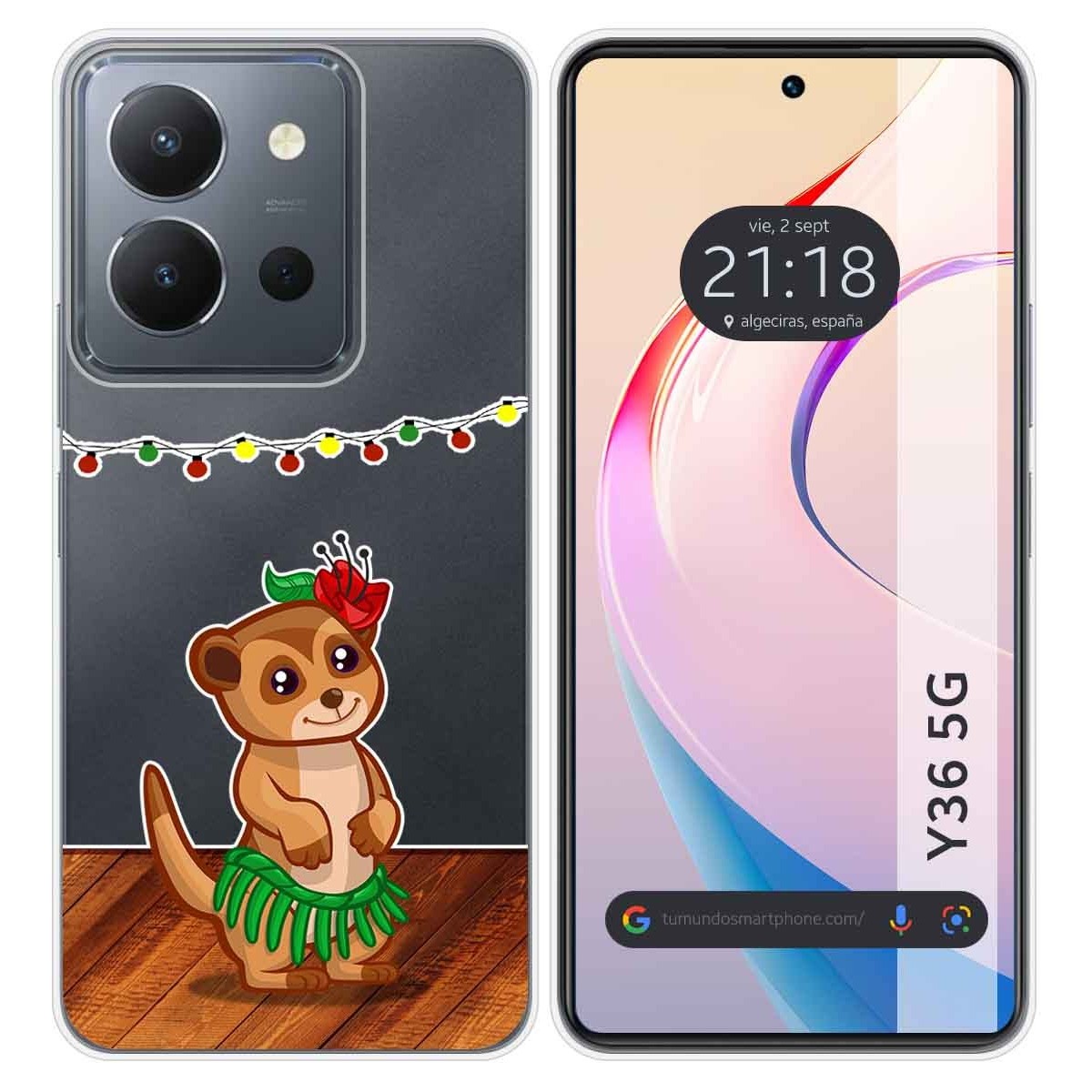 Funda Silicona Transparente para Vivo Y36 4G / 5G diseño Suricata Dibujos