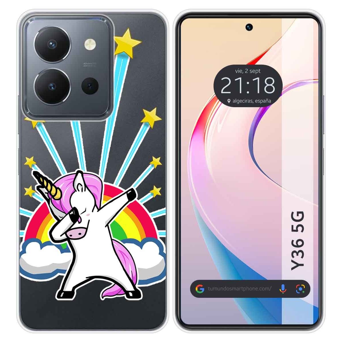 Funda Silicona Transparente para Vivo Y36 4G / 5G diseño Unicornio Dibujos