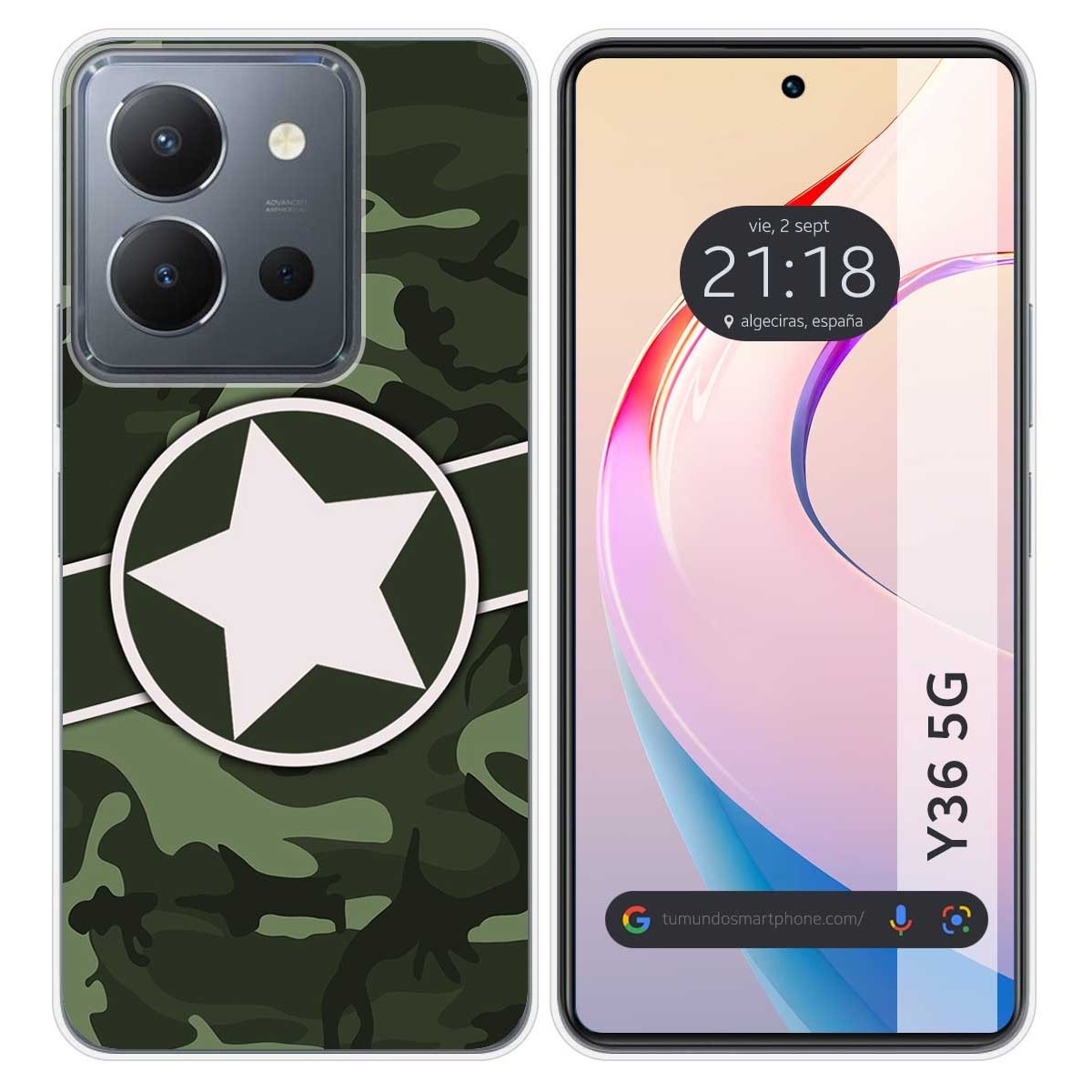 Funda Silicona para Vivo Y36 4G / 5G diseño Camuflaje 01 Dibujos