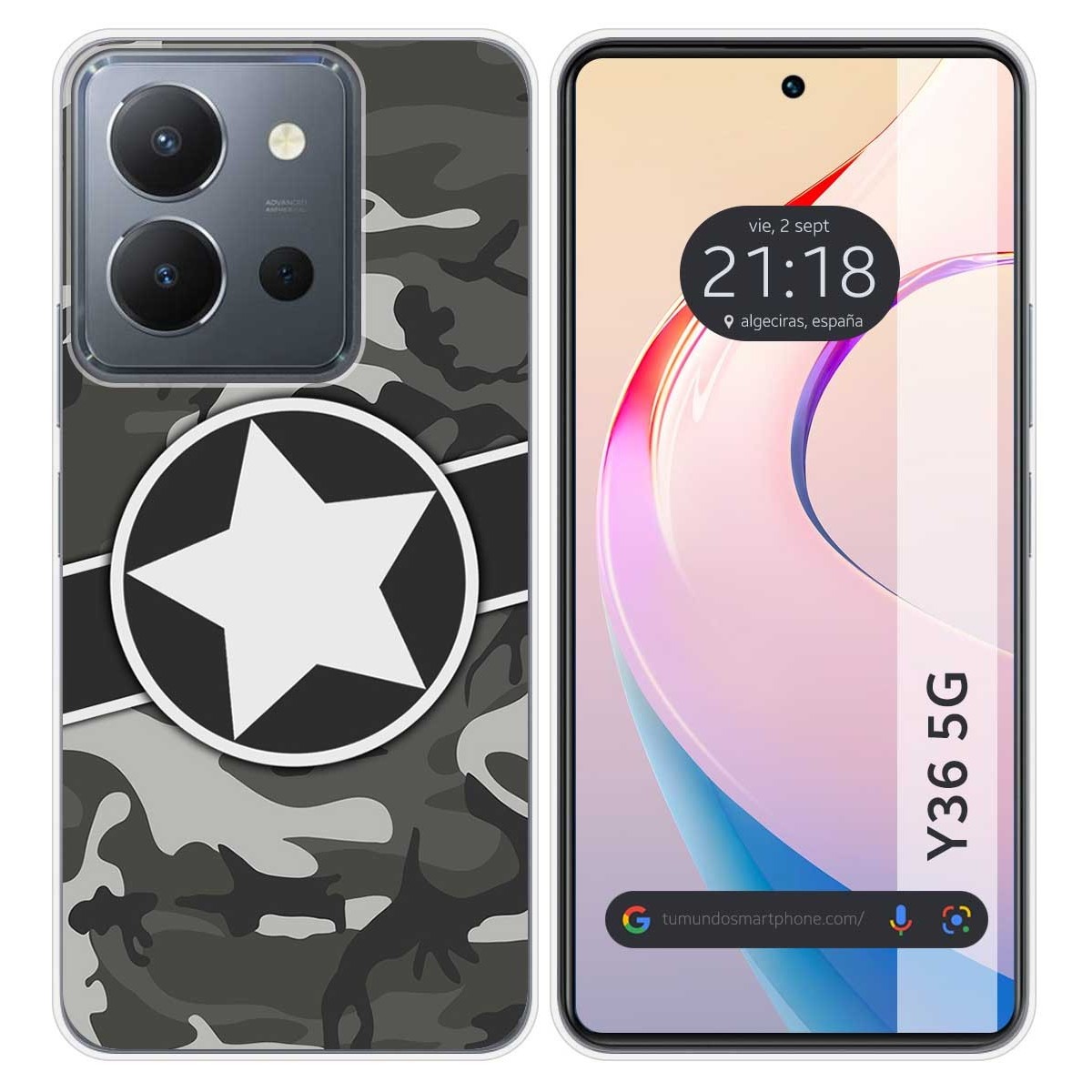 Funda Silicona para Vivo Y36 4G / 5G diseño Camuflaje 02 Dibujos