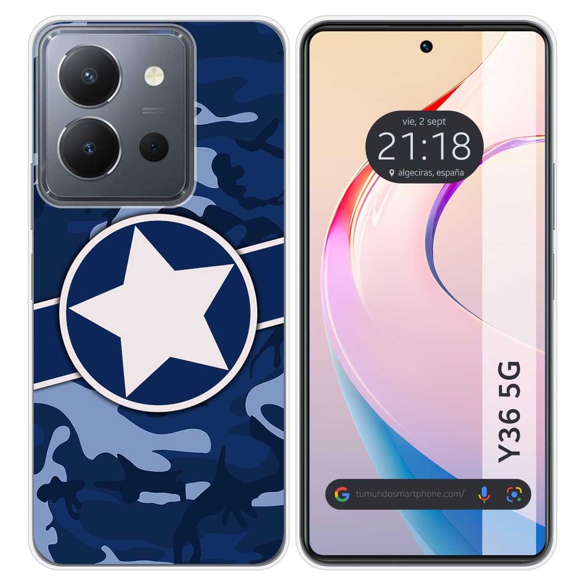 Funda Silicona para Vivo Y36 4G / 5G diseño Camuflaje 03 Dibujos