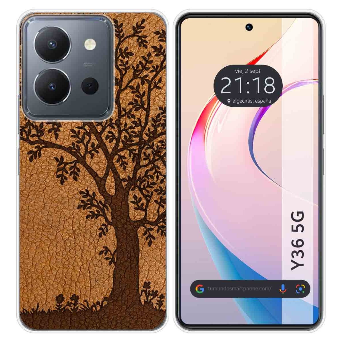 Funda Silicona para Vivo Y36 4G / 5G diseño Cuero 03 Dibujos