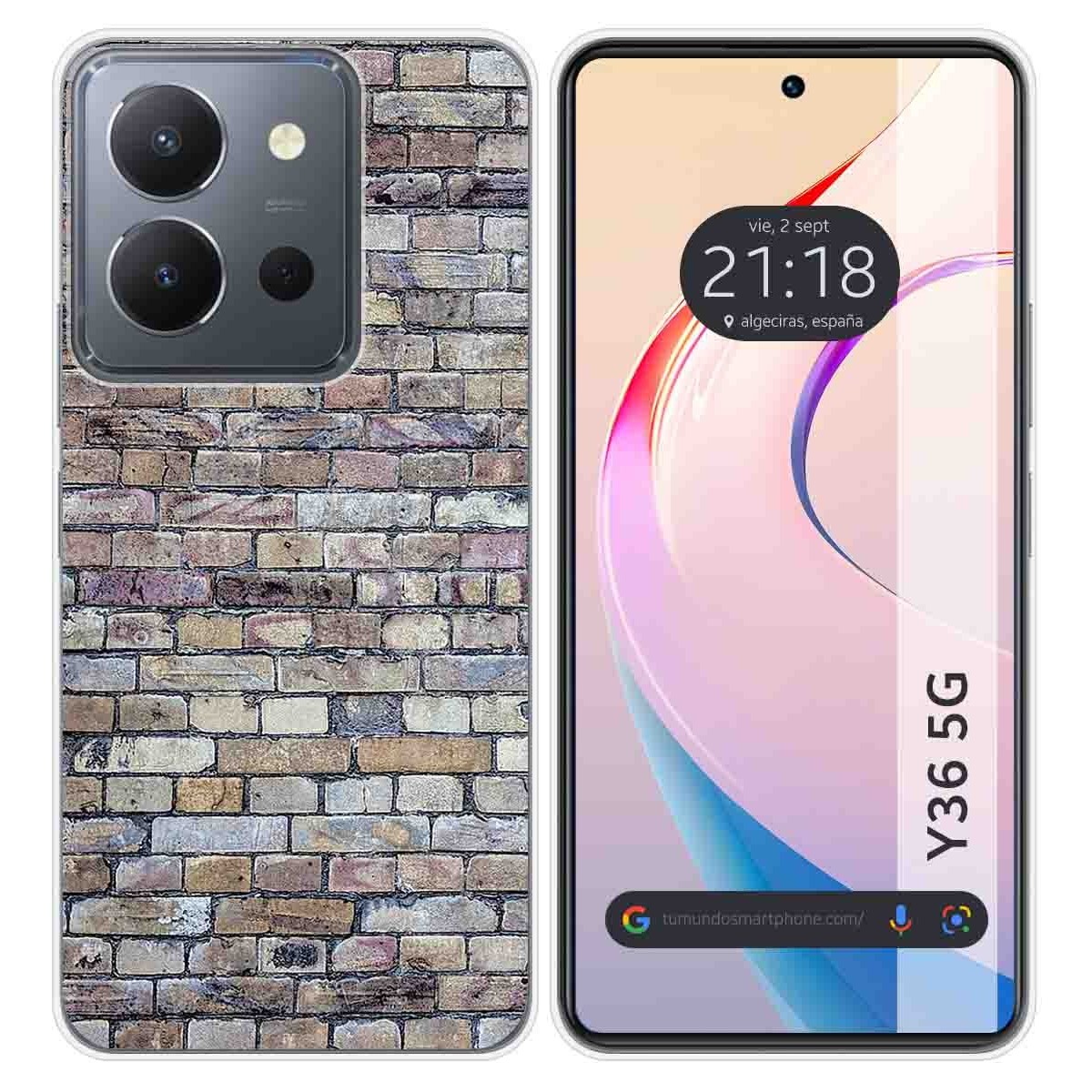 Funda Silicona para Vivo Y36 4G / 5G diseño Ladrillo 02 Dibujos