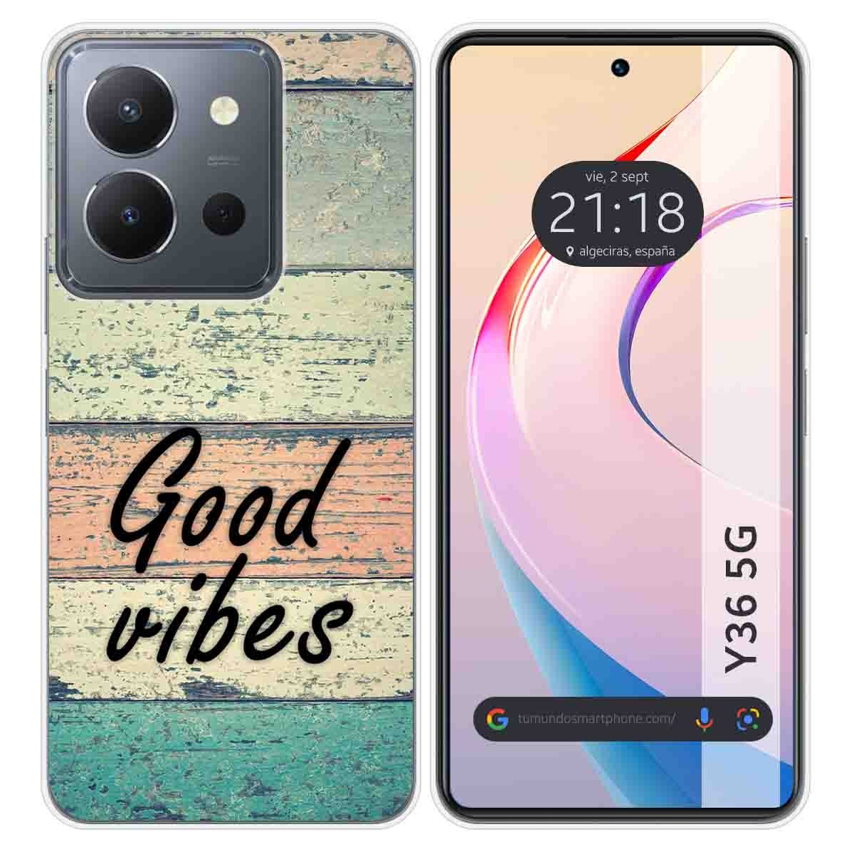 Funda Silicona para Vivo Y36 4G / 5G diseño Madera 01 Dibujos