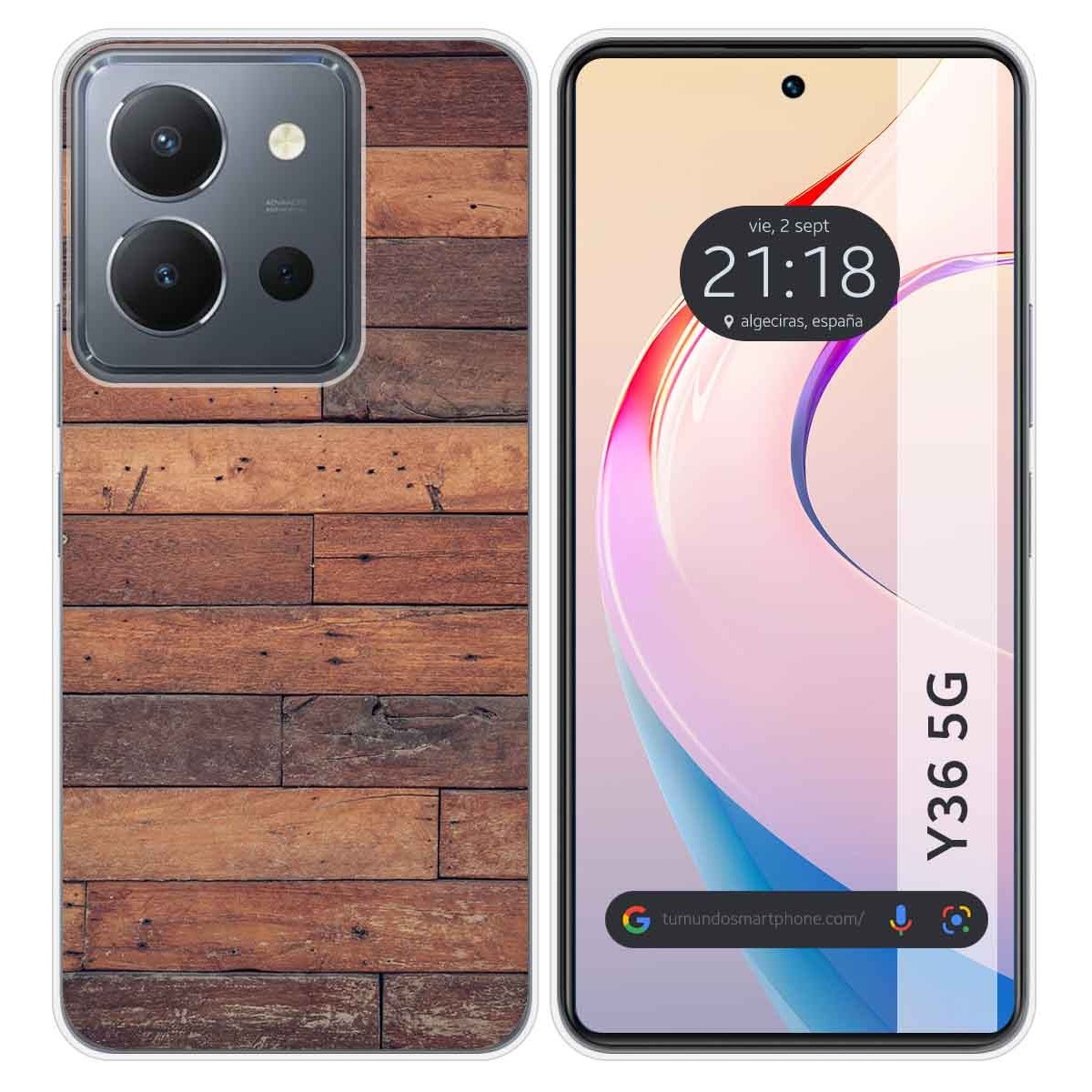 Funda Silicona para Vivo Y36 4G / 5G diseño Madera 03 Dibujos