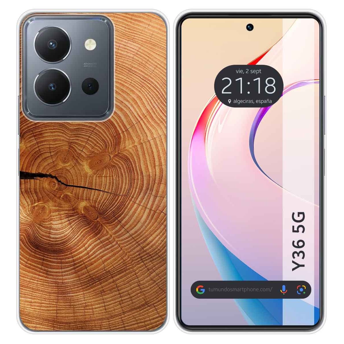 Funda Silicona para Vivo Y36 4G / 5G diseño Madera 04 Dibujos