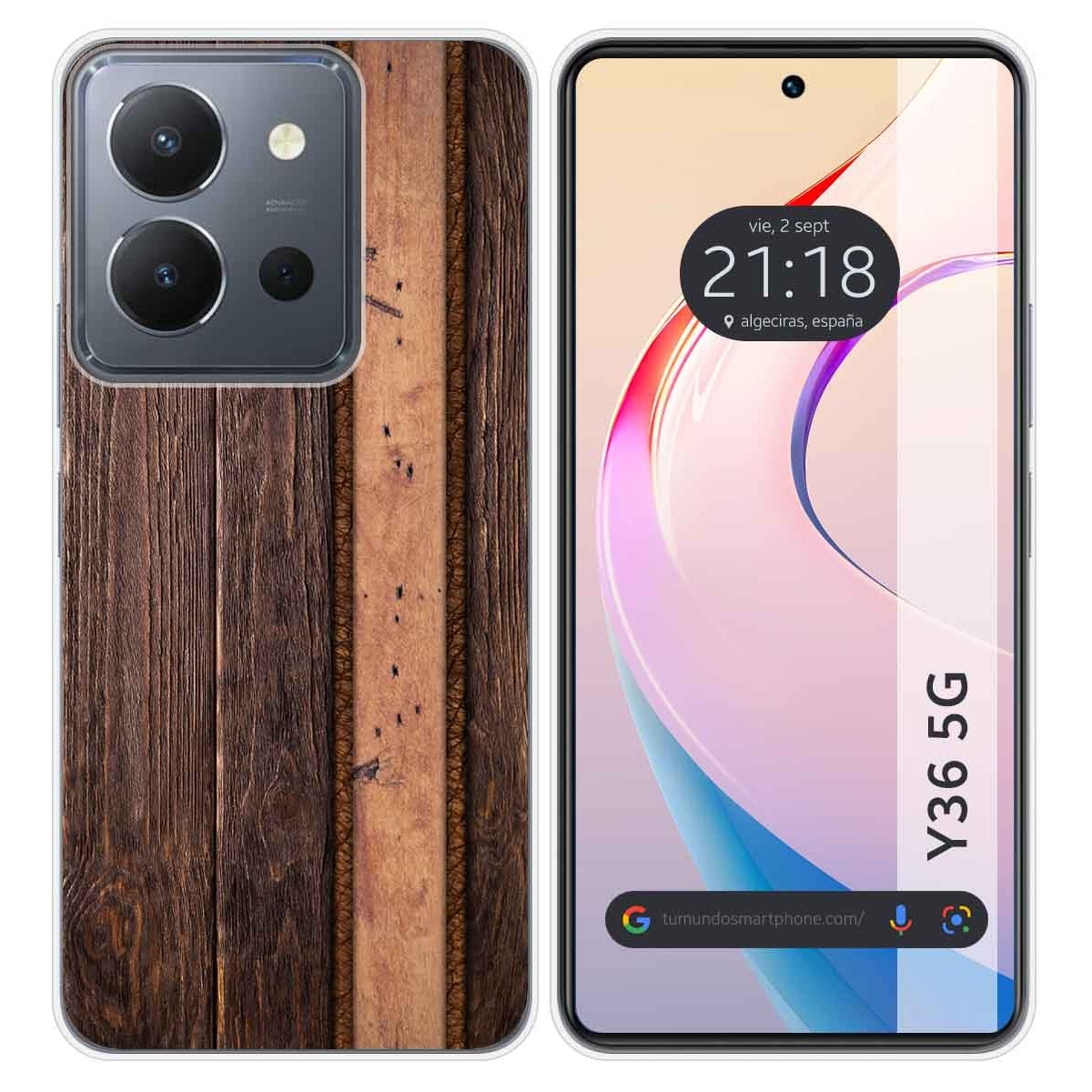 Funda Silicona para Vivo Y36 4G / 5G diseño Madera 05 Dibujos