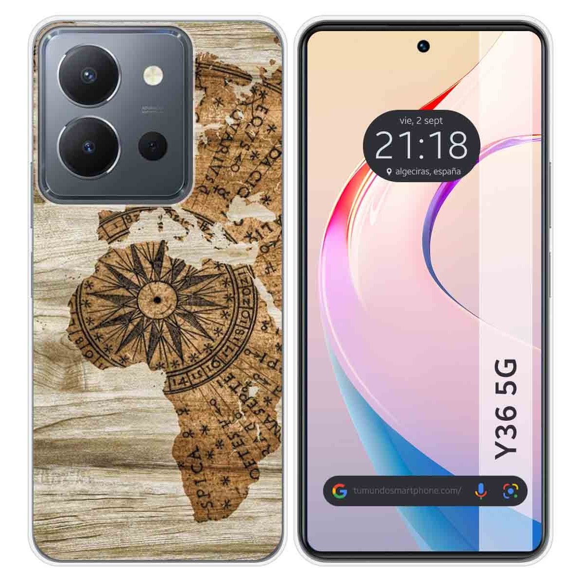 Funda Silicona para Vivo Y36 4G / 5G diseño Madera 07 Dibujos