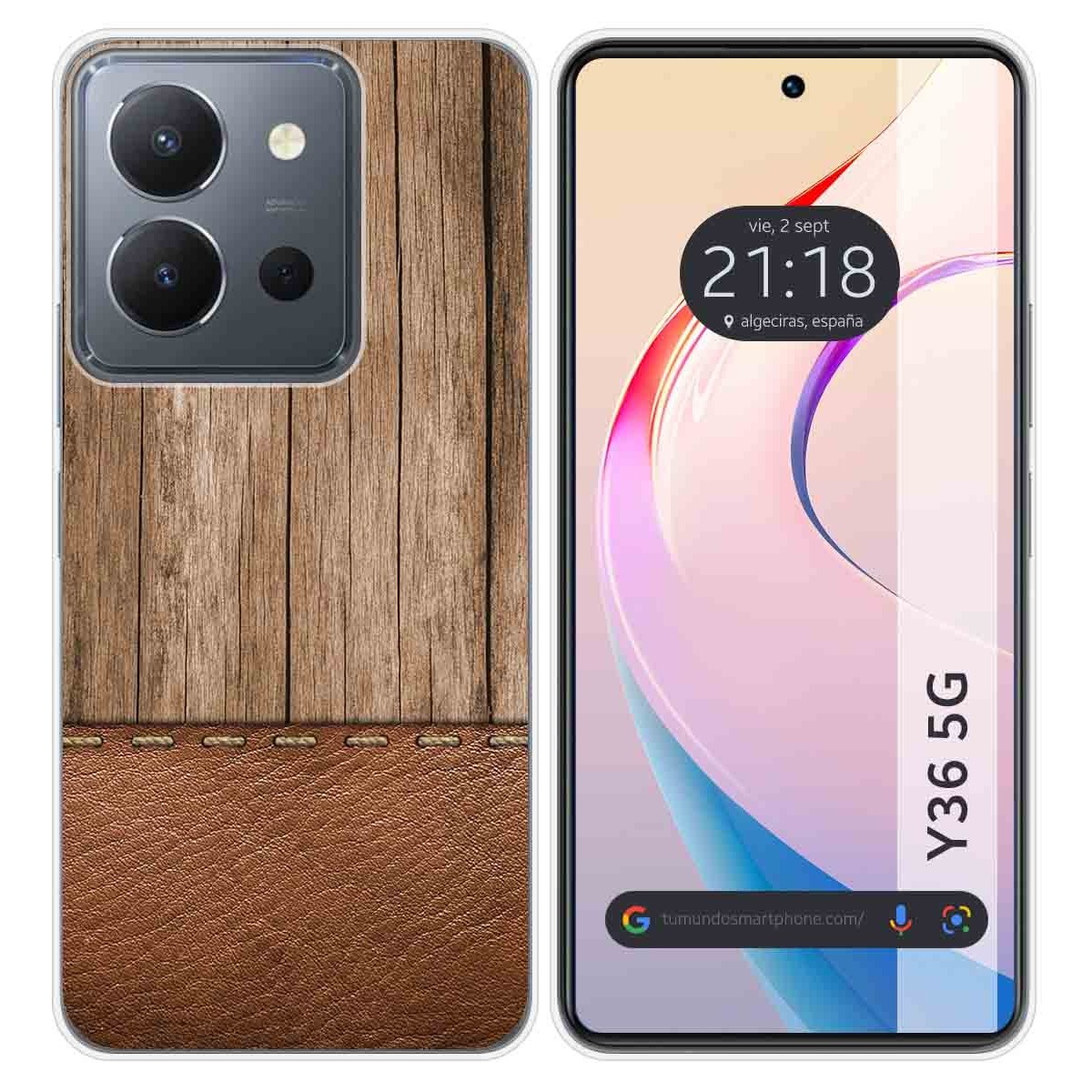 Funda Silicona para Vivo Y36 4G / 5G diseño Madera 09 Dibujos