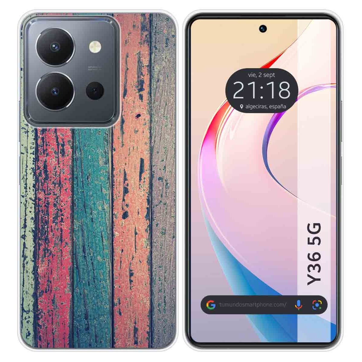 Funda Silicona para Vivo Y36 4G / 5G diseño Madera 10 Dibujos