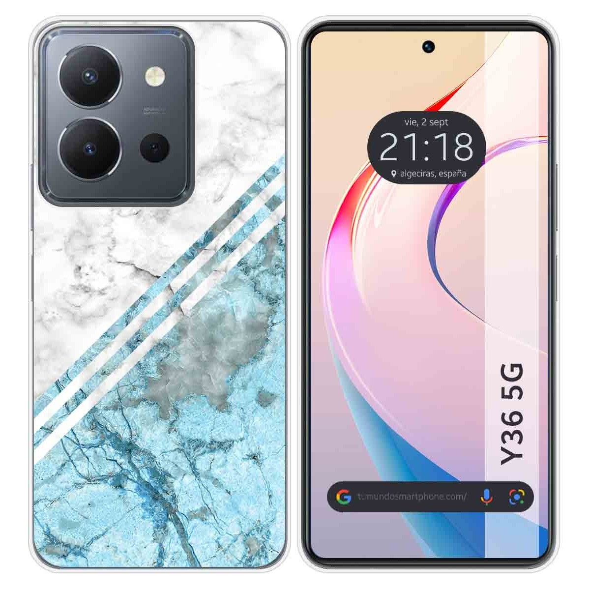 Funda Silicona para Vivo Y36 4G / 5G diseño Mármol 02 Dibujos