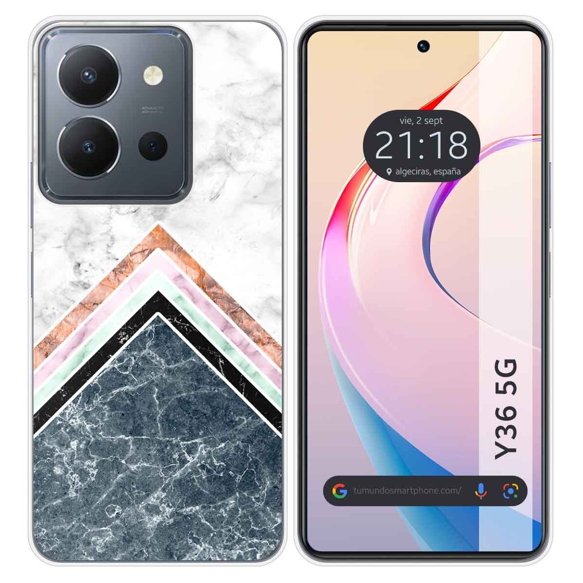 Funda Silicona para Vivo Y36 4G / 5G diseño Mármol 05 Dibujos
