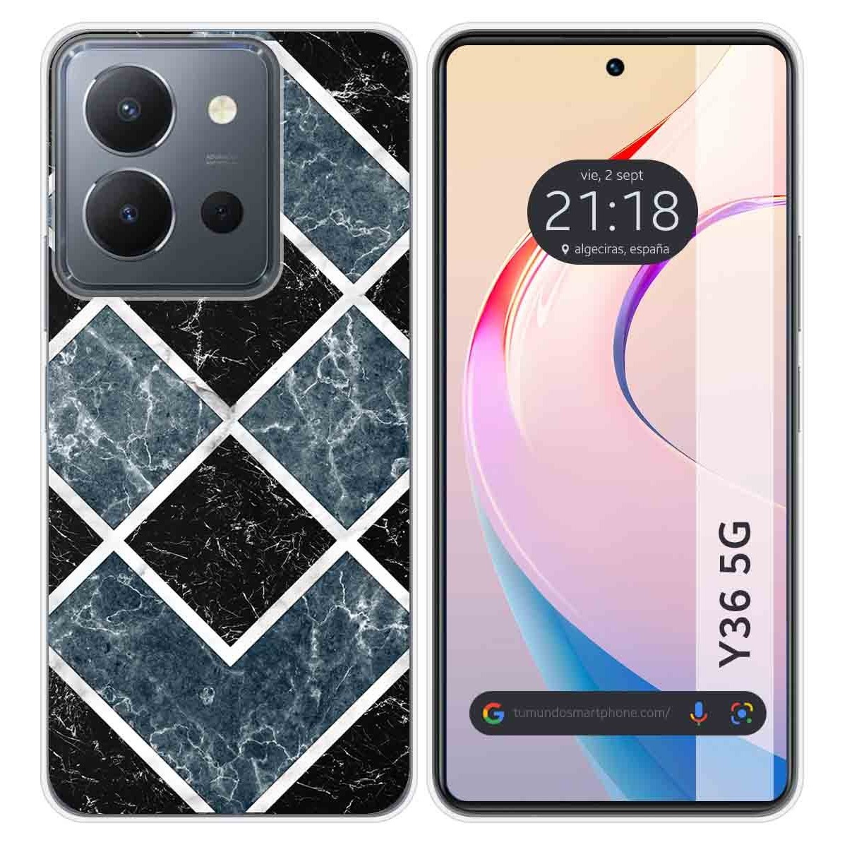 Funda Silicona para Vivo Y36 4G / 5G diseño Mármol 06 Dibujos