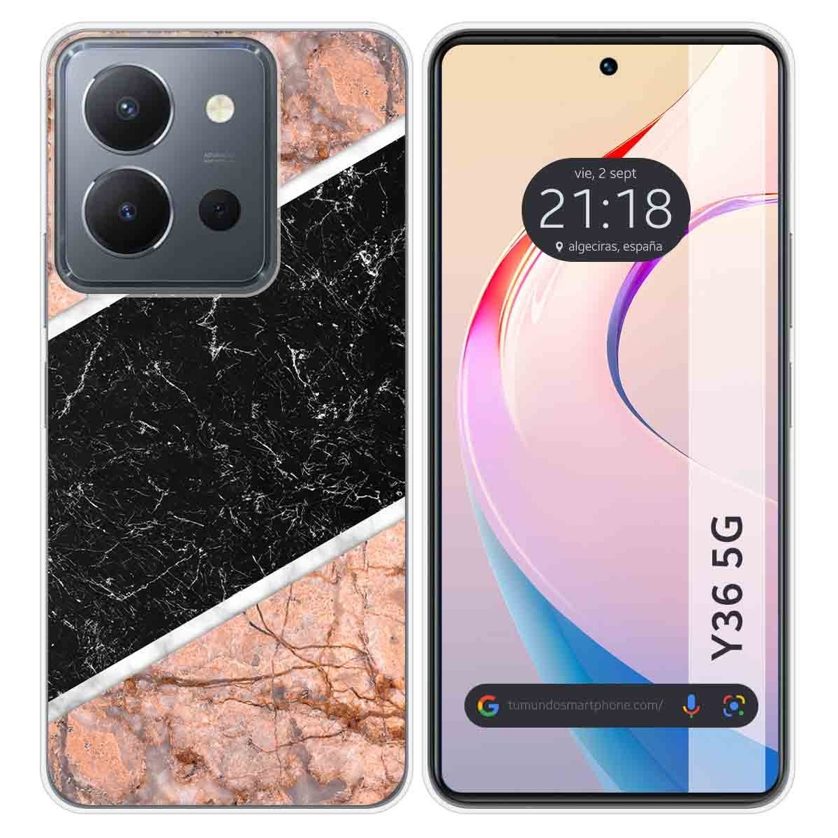 Funda Silicona para Vivo Y36 4G / 5G diseño Mármol 07 Dibujos