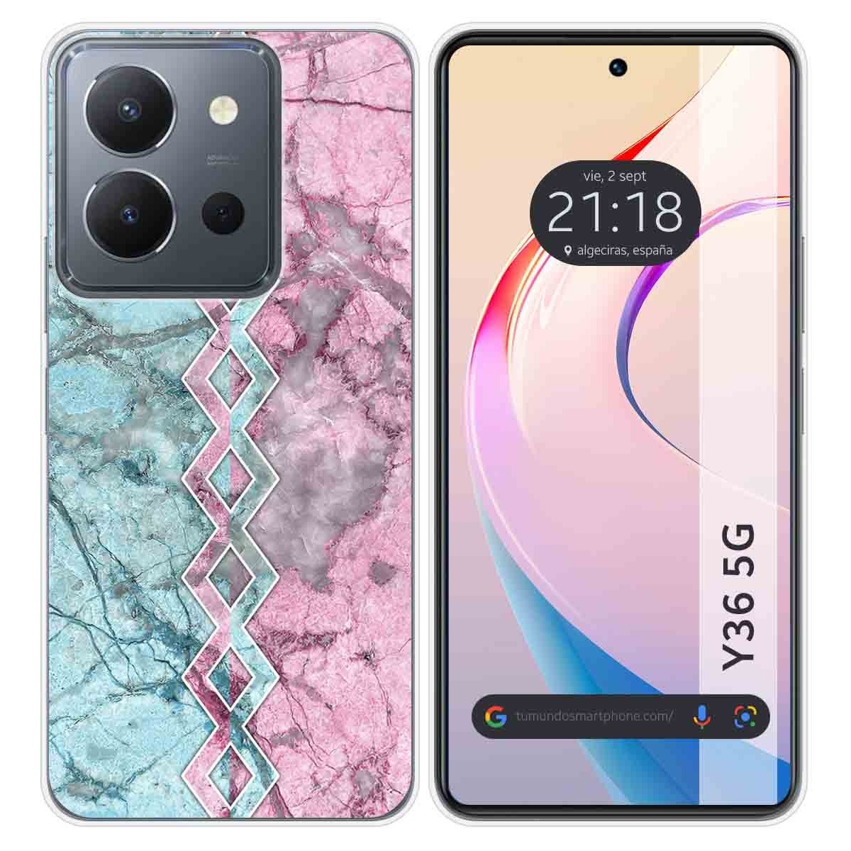 Funda Silicona para Vivo Y36 4G / 5G diseño Mármol 08 Dibujos