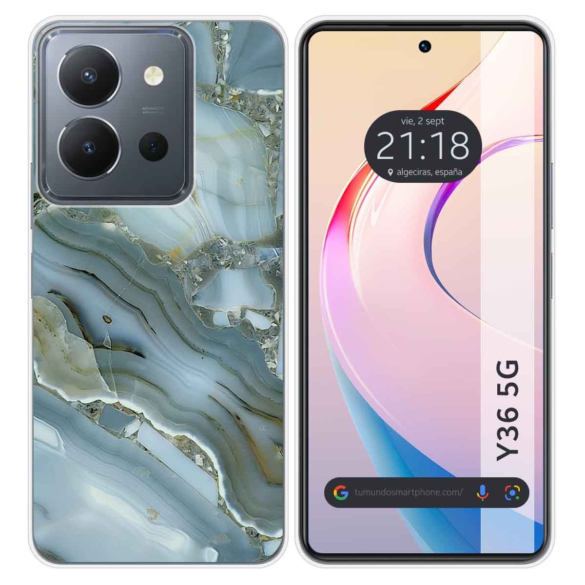 Funda Silicona para Vivo Y36 4G / 5G diseño Mármol 09 Dibujos