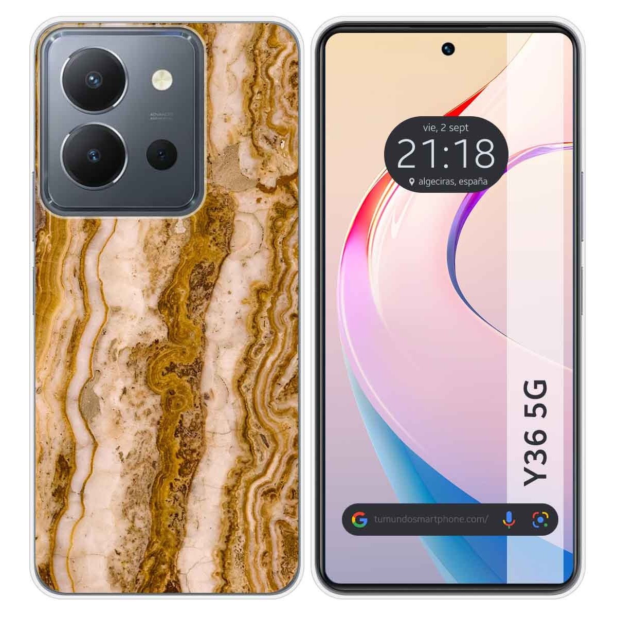 Funda Silicona para Vivo Y36 4G / 5G diseño Mármol 10 Dibujos