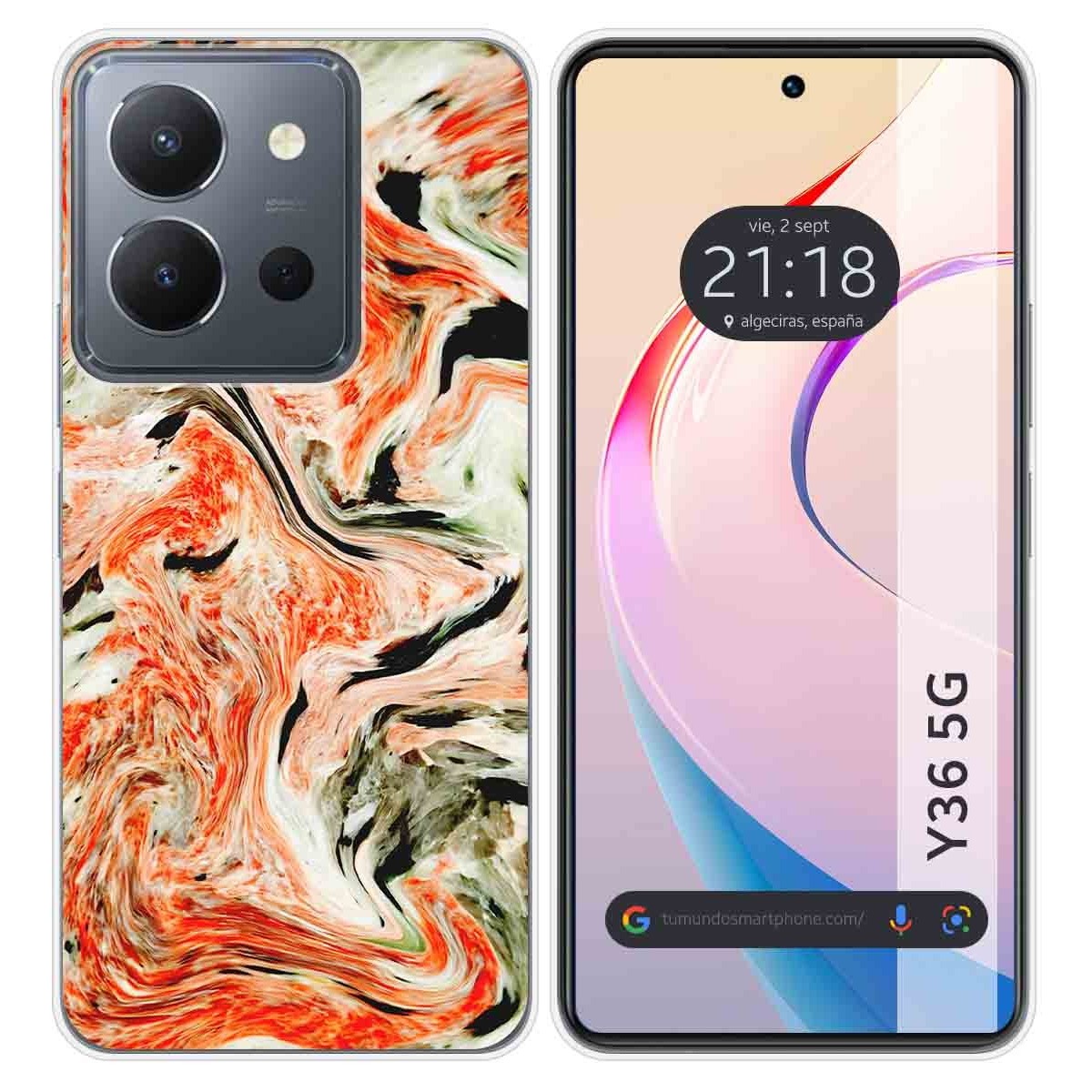 Funda Silicona para Vivo Y36 4G / 5G diseño Mármol 12 Dibujos