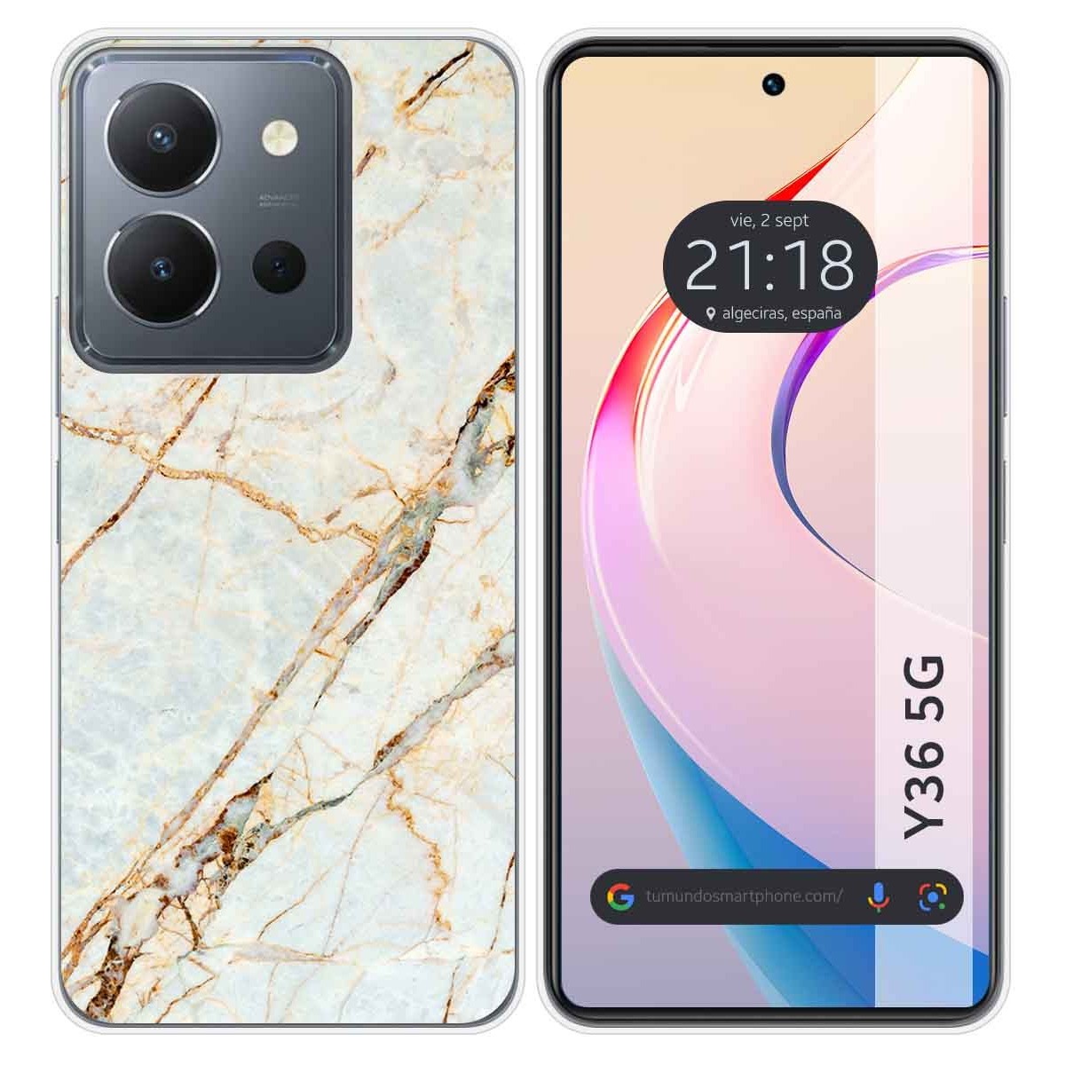 Funda Silicona para Vivo Y36 4G / 5G diseño Mármol 13 Dibujos