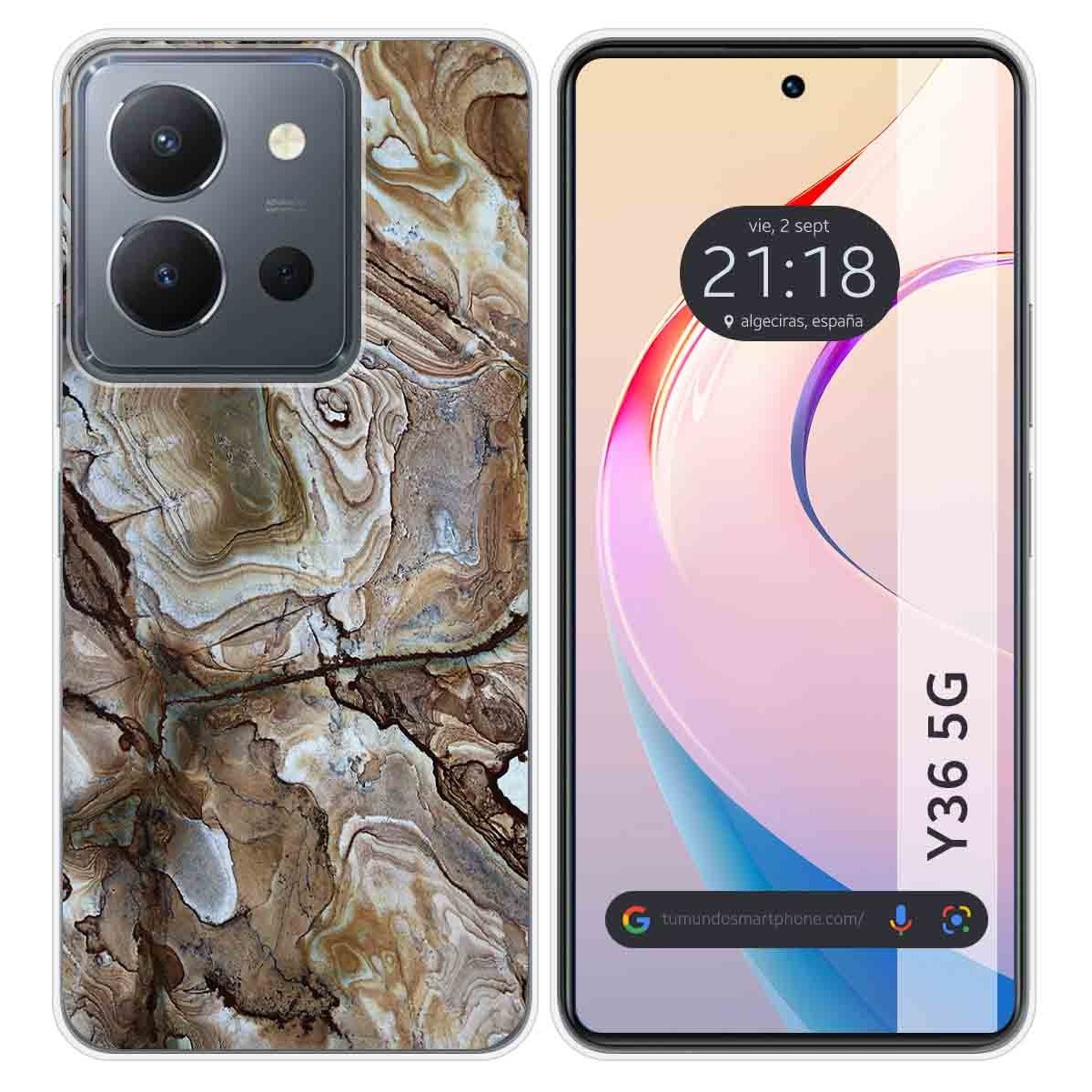 Funda Silicona para Vivo Y36 4G / 5G diseño Mármol 14 Dibujos