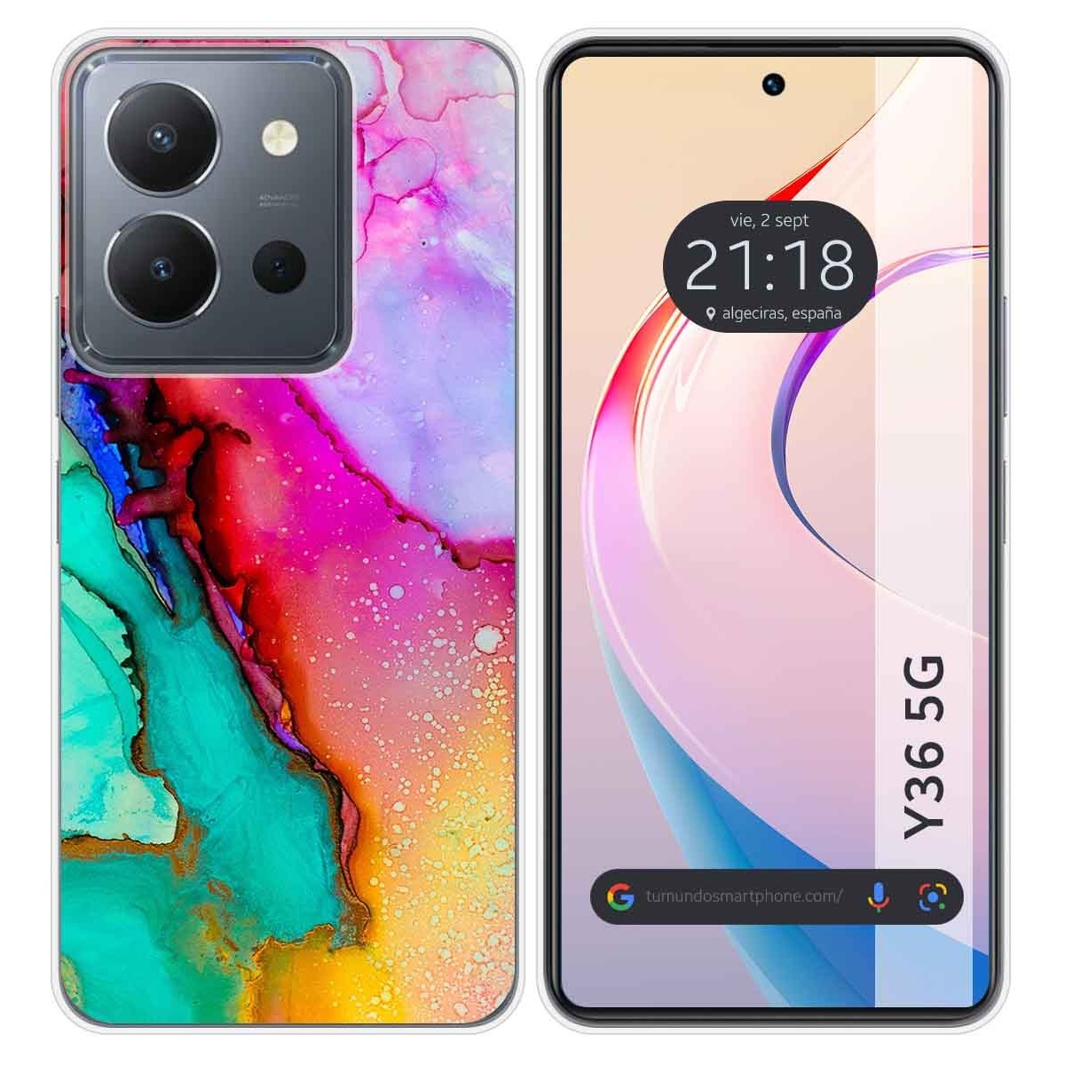 Funda Silicona para Vivo Y36 4G / 5G diseño Mármol 15 Dibujos