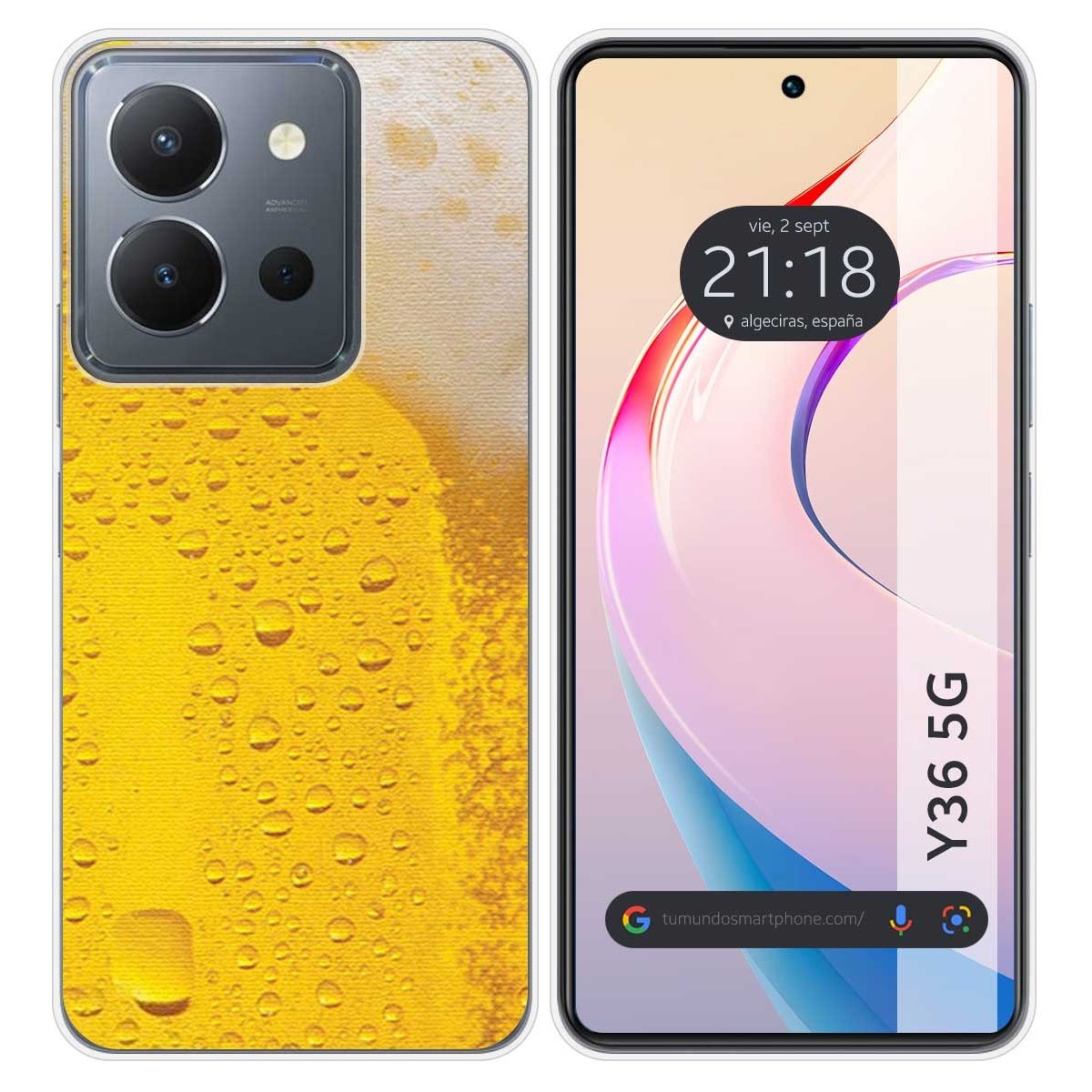 Funda Silicona para Vivo Y36 4G / 5G diseño Cerveza Dibujos