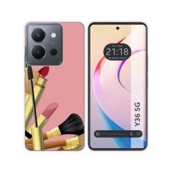 Funda Silicona para Vivo Y36 4G / 5G diseño Brochas Dibujos