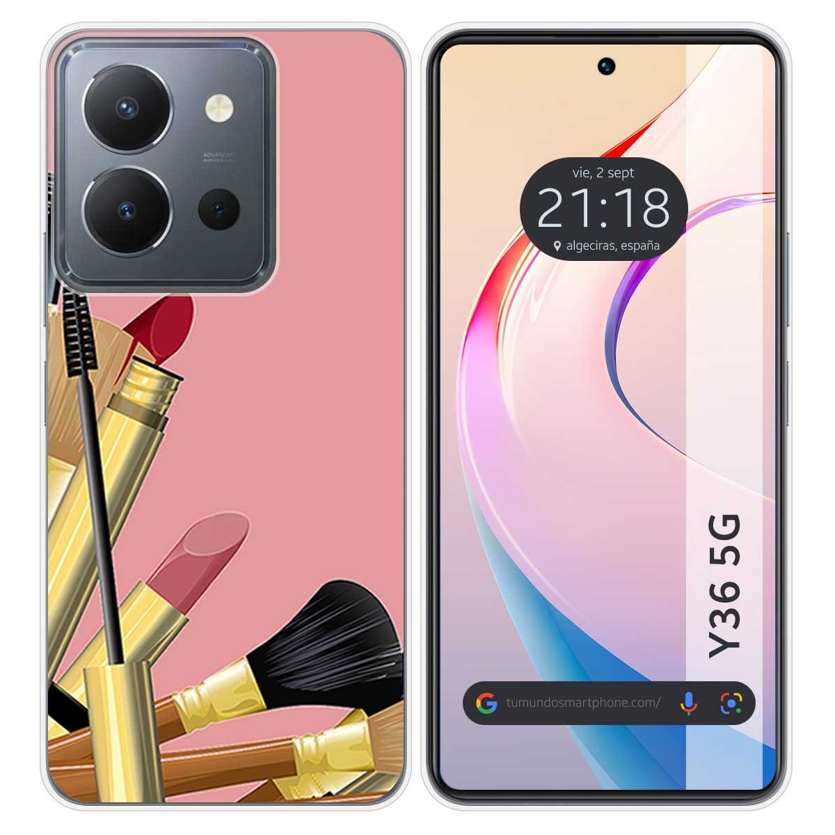 Funda Silicona para Vivo Y36 4G / 5G diseño Brochas Dibujos