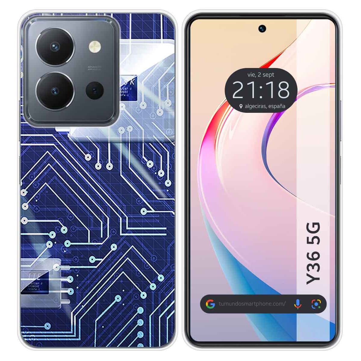 Funda Silicona para Vivo Y36 4G / 5G diseño Circuito Dibujos