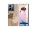 Funda Silicona para Vivo Y36 4G / 5G diseño Corazones Madera Dibujos