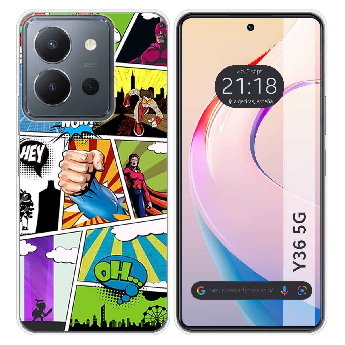 Funda Silicona para Vivo Y36 4G / 5G diseño Comic Dibujos