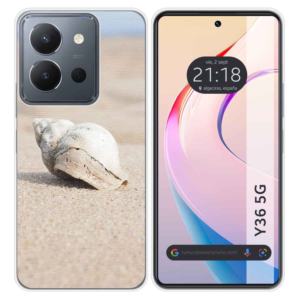 Funda Silicona para Vivo Y36 4G / 5G diseño Concha Dibujos