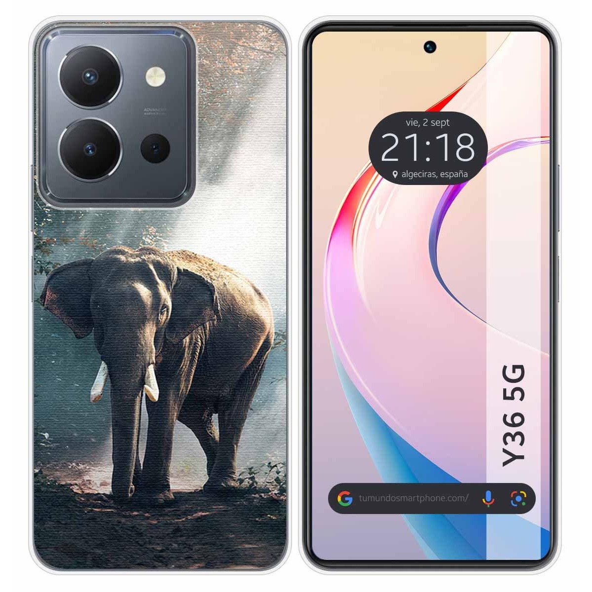 Funda Silicona para Vivo Y36 4G / 5G diseño Elefante Dibujos