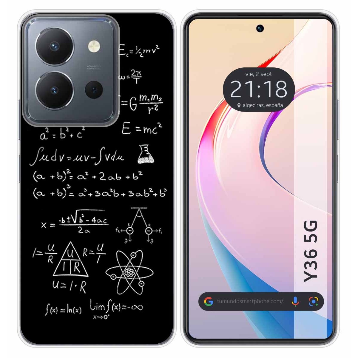 Funda Silicona para Vivo Y36 4G / 5G diseño Formulas Dibujos