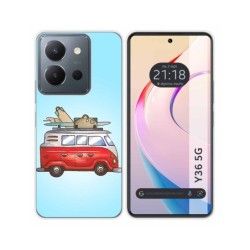 Funda Silicona para Vivo Y36 4G / 5G diseño Furgoneta Dibujos