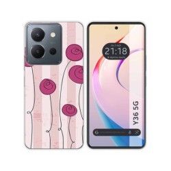 Funda Silicona para Vivo Y36 4G / 5G diseño Flores Vintage Dibujos